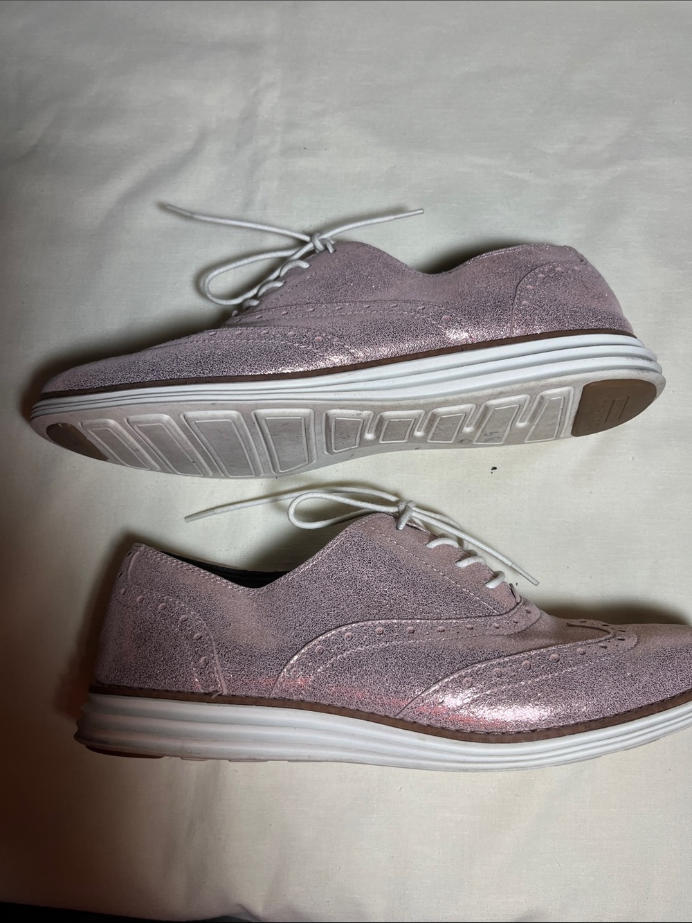 Cole Haan Metallic Rose Lace-Up Oxfords with White Laces - Picture 6 of 9